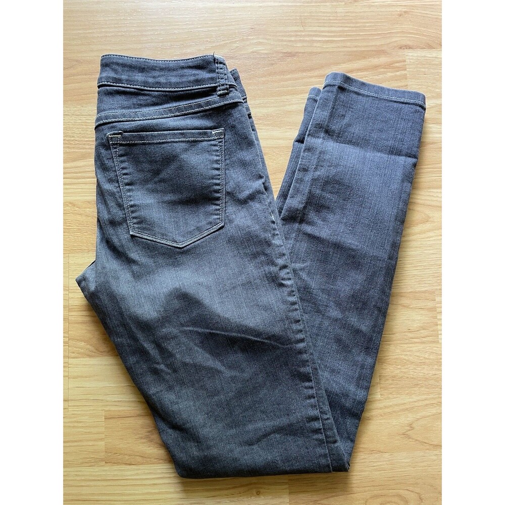 prAna Kara Jean Women 2 Ashy Gray Stretch Organic Cotton Straight Denim EUC
